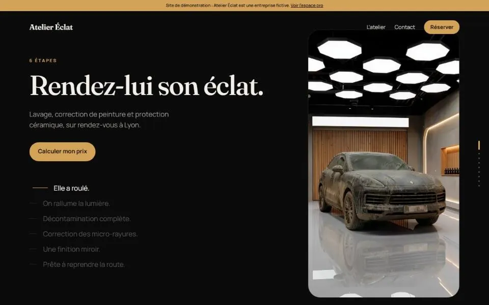 Le site de la démo sur ordinateur